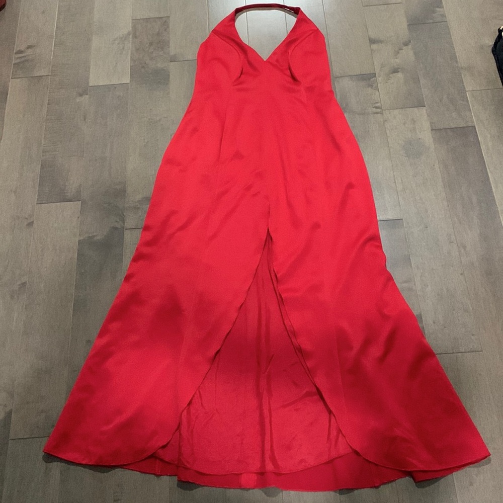 Midah Couture, red dress with slit front, size: XXL